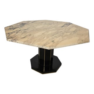 Octagonal Marble Table, 1970s For Sale