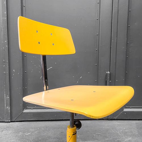 Vintage Yellow Wooden Desk Chair For Sale - Image 18 of 18