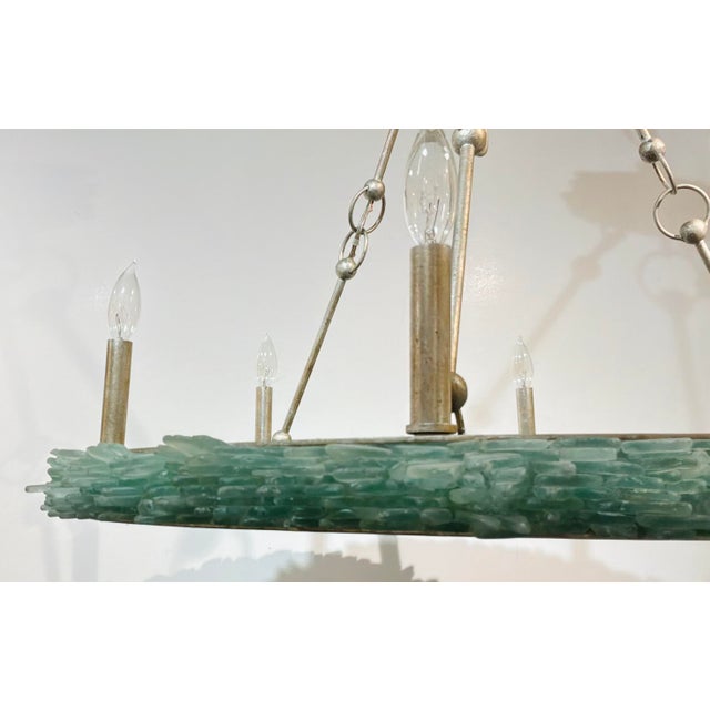 Modern Currey & Company Modern Sea Glass Chandelier For Sale - Image 3 of 6