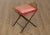 High Quality Antique Wrought Iron Stool with Decorative Gilt Scroll Seat with Custom Upholstered Cushion on an X Frame, in...