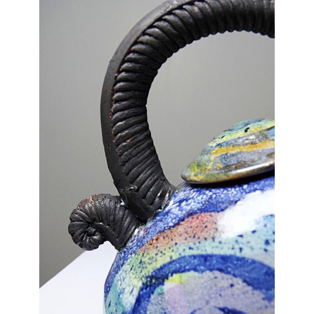 Ceramic Terracotta Teapot in the style of David Constantine White, USA, 1950s-1970s For Sale - Image 7 of 17