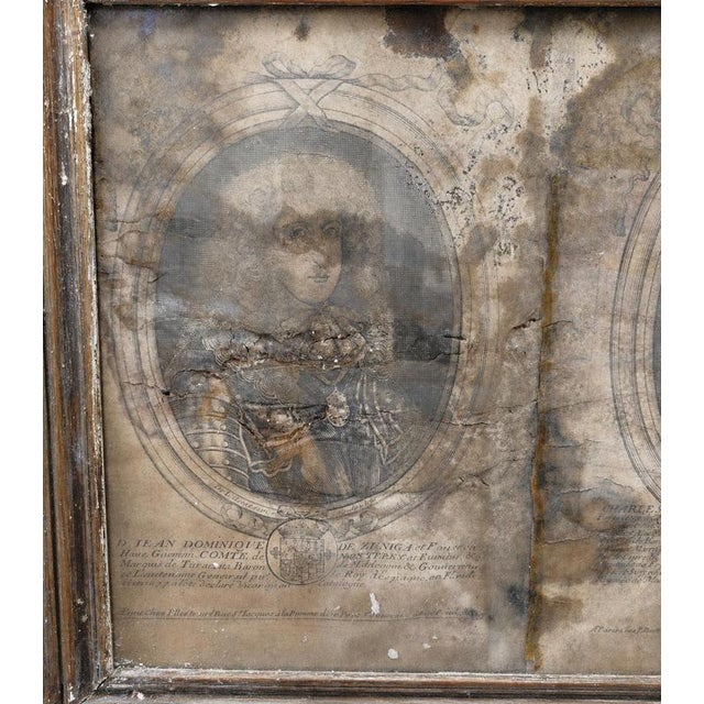 Brown French Mirror with Engravings, 1600s For Sale - Image 8 of 9