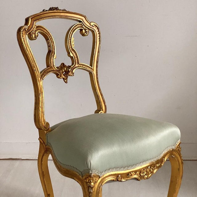Napoleon III Carved and Gilded Wooden Chair For Sale - Image 5 of 13