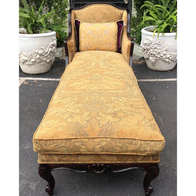 Antique Louis XV Style Down Filled Chaise Lounge Fainting Couch with Designer Chenille Chairish