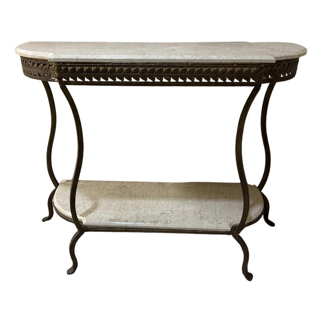 1970s Hollywood Regency Style Marble Credenza For Sale