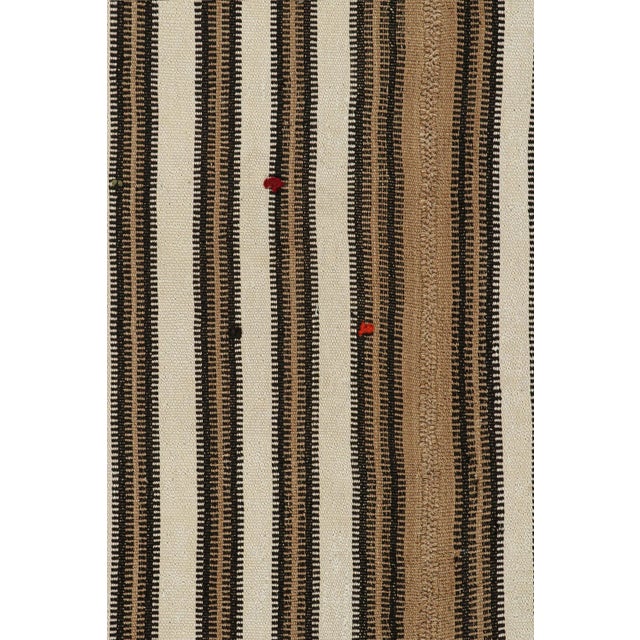1950s Vintage Persian Kilim With Beige and Brown Stripes by Rug & Kilim For Sale In New York - Image 6 of 8