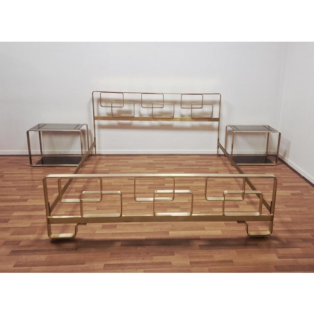 Mid-Century Modern Vintage Brass Bedroom Set, 1970s, Italy, Set of 3 For Sale - Image 3 of 15