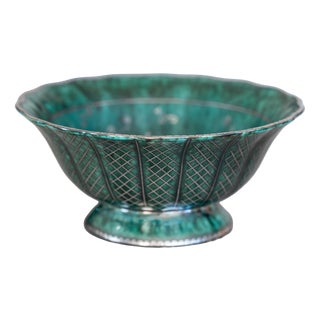 Argenta Bowl with Silver Decoration by Wilhelm Kåge for Gustavsberg, Sweden, 1949 For Sale