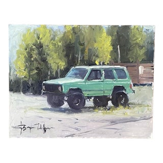 Colorado Jeep Cherokee — Original Oil Painting by Bezhan Urfonov For Sale