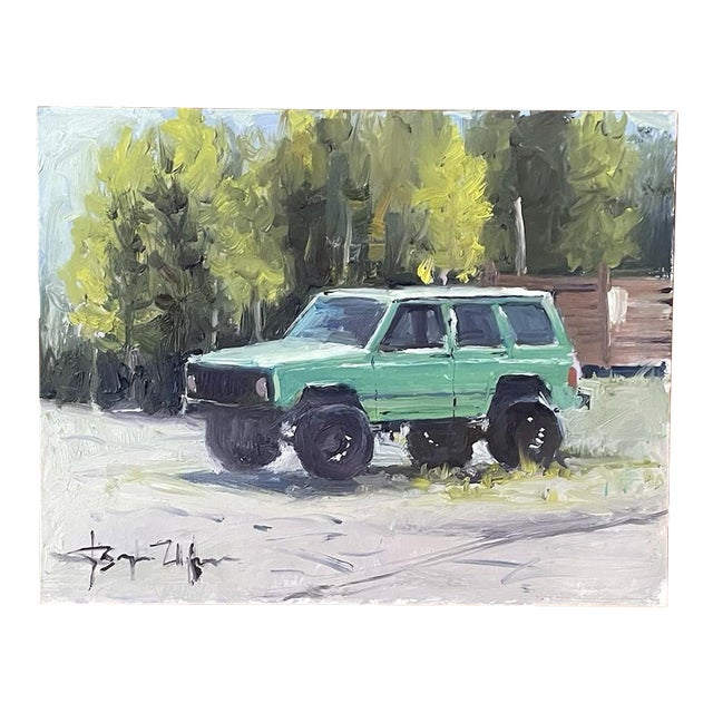Colorado Jeep Cherokee — Original Oil Painting by Bezhan Urfonov For Sale