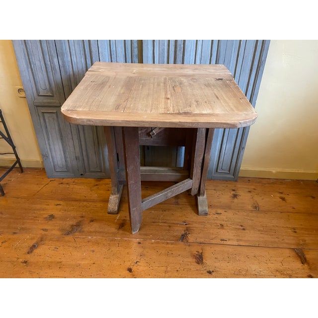 French Wine Tasting Folding Side Table in Beech, 1890s For Sale - Image 12 of 16