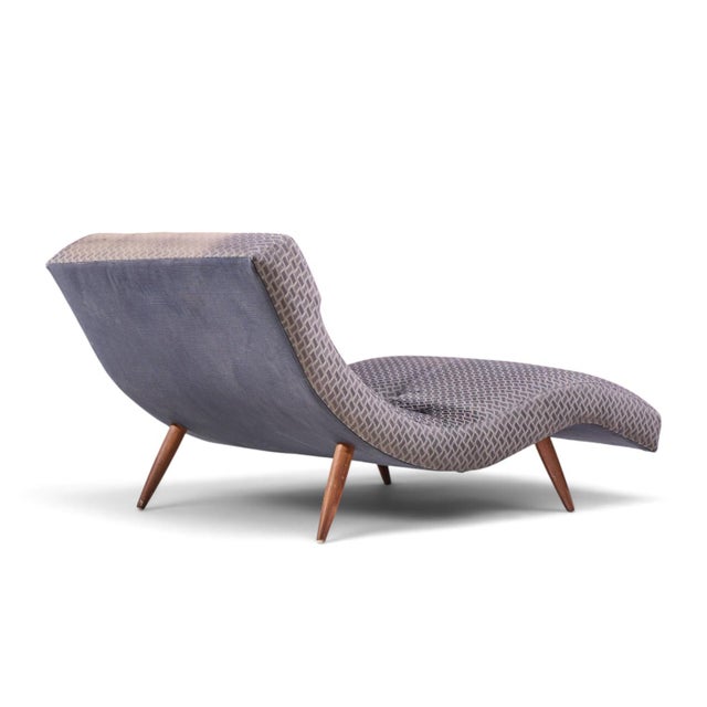 Wood Adrian Pearsall for Craft Associates Mid Century Walnut Wave Chaise For Sale - Image 7 of 9