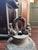 19th century Burmese, Mandalay bronze temple bell with carved hardwood stand, iron hanging bracket, and wood hand striker....