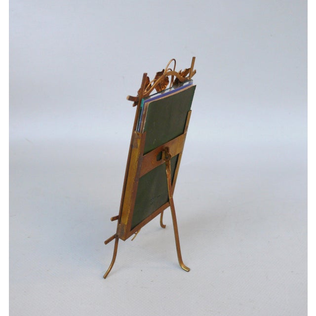Antique Art Nouveau Style Floral Picture Brass and Enamel, 1890s For Sale - Image 4 of 12
