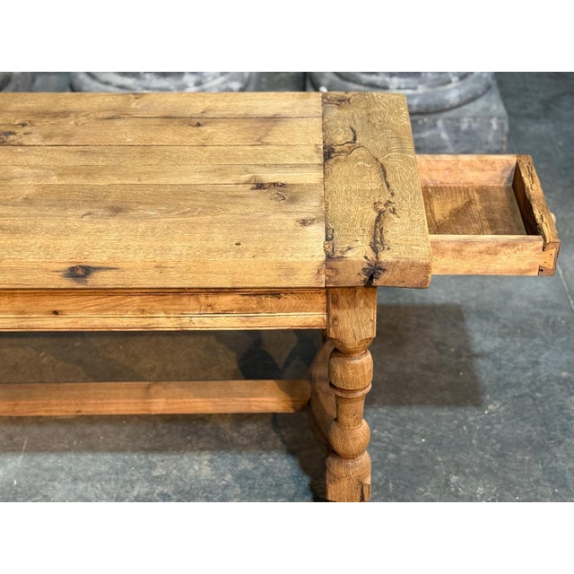 French Oak Farmhouse Dining Table, 1920 For Sale - Image 17 of 18
