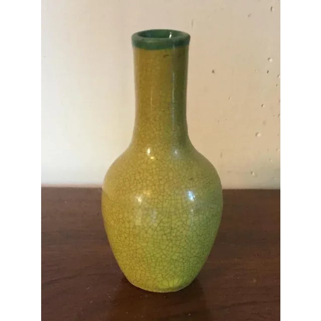 19th Century 18th/19th Century Chinese Monochrome Yellow Crackle Glaze Vase For Sale - Image 5 of 10