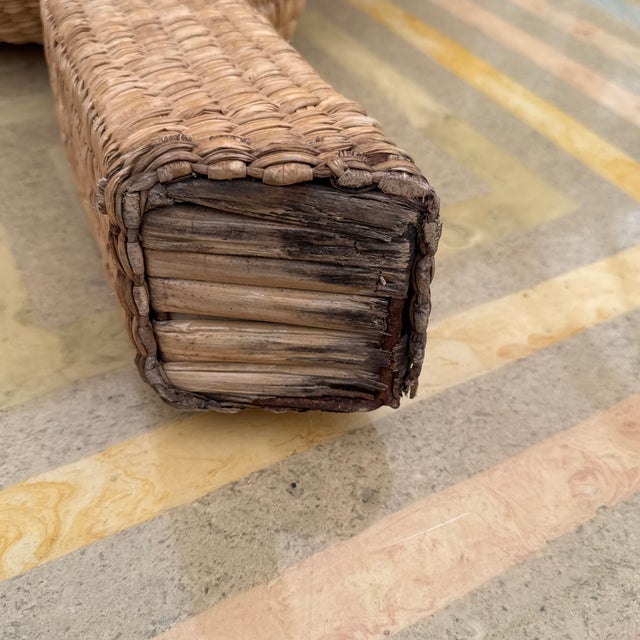 Vintage Rattan Coyote Bench by Mario Lopez Torres For Sale - Image 11 of 12