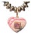 Rhodochrosite Heart Necklace With Spinel, 14k Gold & Pyrite For Sale