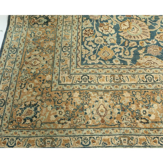 Persian Antique Persian Tabriz Handwoven Wool Rug For Sale - Image 3 of 8