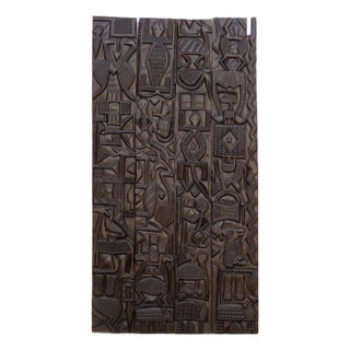 Monumental 88"h Carved African Nupe Door For Sale