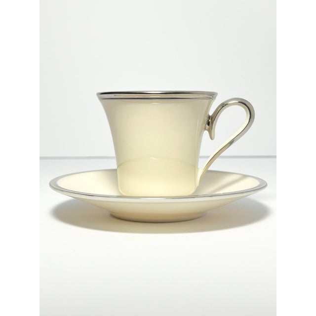 Contemporary Lenox “Solitaire” 6 Porcelain Demitasse Espresso Cups & Saucers - 12 pcs For Sale - Image 3 of 6