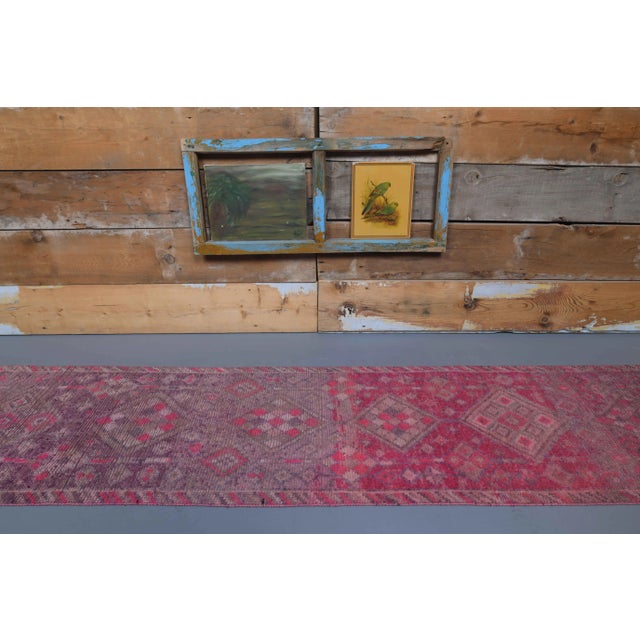 Boho Chic Turkish Handmade Wool Runner For Sale - Image 3 of 9