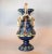 French 19th Century Antique Hand Painted Ceramic Vase Wine Decanter Wooden Riser For Sale - Image 4 of 13