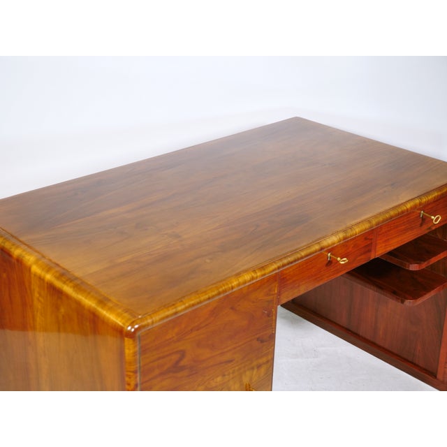 Art Deco Desk in Walnut, 1920s For Sale - Image 4 of 15