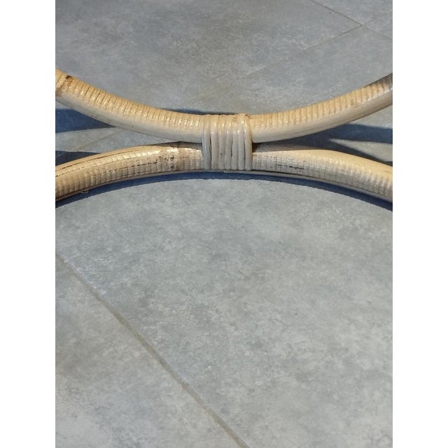 Space Age Coffee Table in Rattan, Bamboo and Glass, 1980s For Sale - Image 9 of 13
