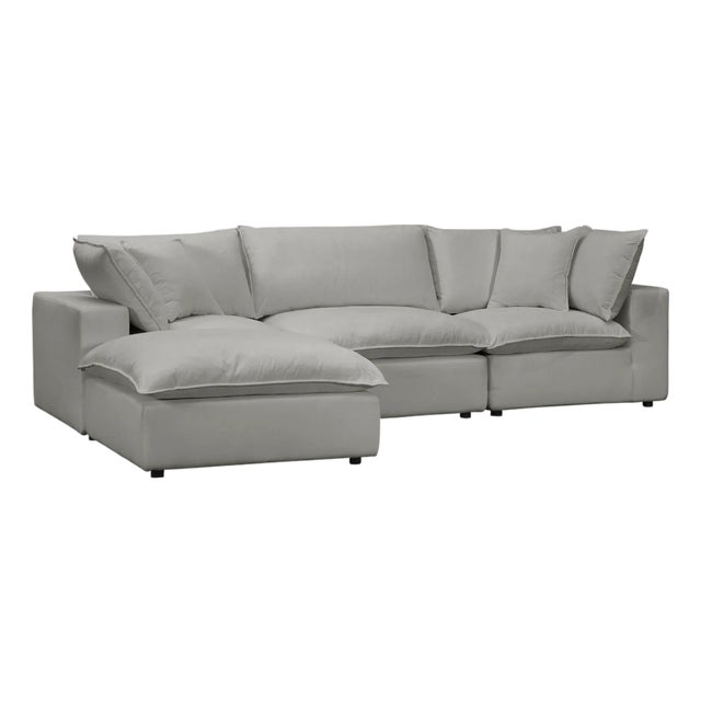 Gray Cali Slate Performance Fabric Modular 4 Piece Sectional For Sale - Image 8 of 8