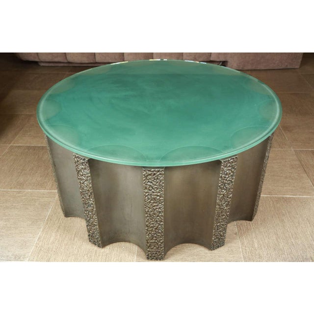 Modern DrumShaped Fluted Coffee Table by Steve Chase Chairish