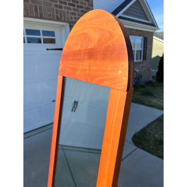 Vintage Mid Century Large Full Length Solid Teak Arched Folding Stand