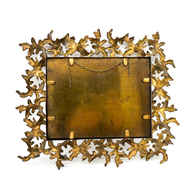 Antique Gold Gilt Ormolu Dore Hanging Wall Mirror For Sale - Image 9 of 10