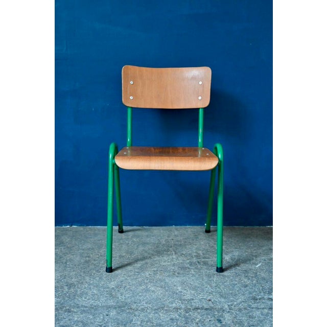 Industrial Style Green Kitchen Chairs, Set of 6 For Sale - Image 6 of 18