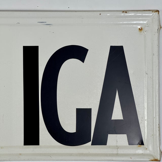 Vintage Metal Sign for an International Grocers Alliance (Iga) Store, Adam's For Sale - Image 4 of 8