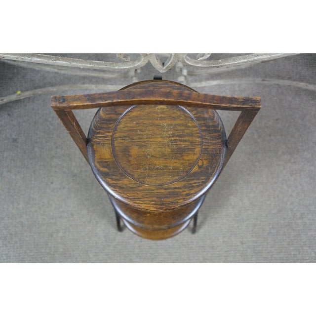 Brown Antique Victorian Quartersawn Oak 3 Tier Folding Cake Pie Stand Display 35" For Sale - Image 8 of 14