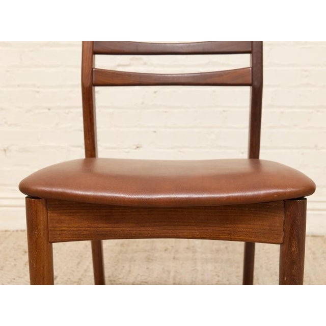 Set of 4 Vintage Danish Modern Rosewood Dining Chairs With Brown Upholstered Seats For Sale - Image 12 of 12