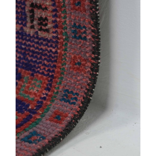 1970s Vintage Handmade Wool Cotton Red Area Rug For Sale - Image 11 of 12