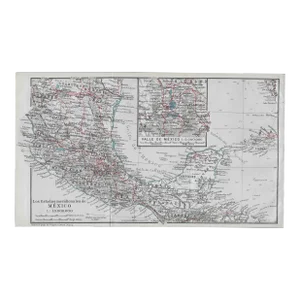 1909 Mexico and Caribbean Antique Map