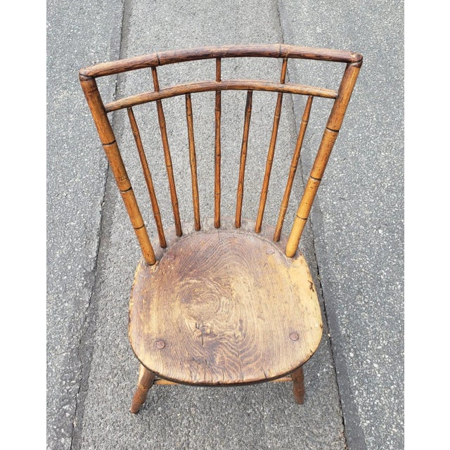19th Century Faux Bamboo Maple Windsor Side Chair For Sale - Image 4 of 9