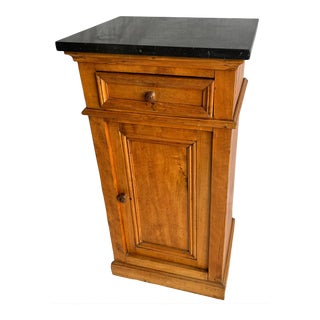 19th Century English Marble Top Bedside Table For Sale