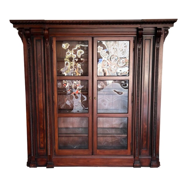 Majestic Vintage Henredon Lighted Display Cabinet Cupboard For Sale