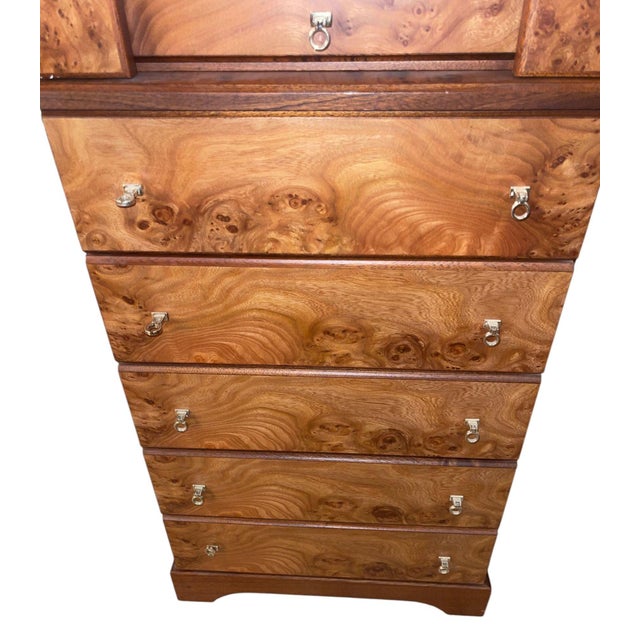 2010s Agresti Lo Scrigno Briar & Mahogany Jewelry Armoire. Italy, 21st Century. For Sale - Image 5 of 14