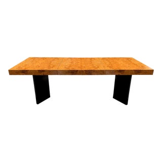 Mid Century Modern Olive Burl Wood Dining Table Milo Baughman Style For Sale