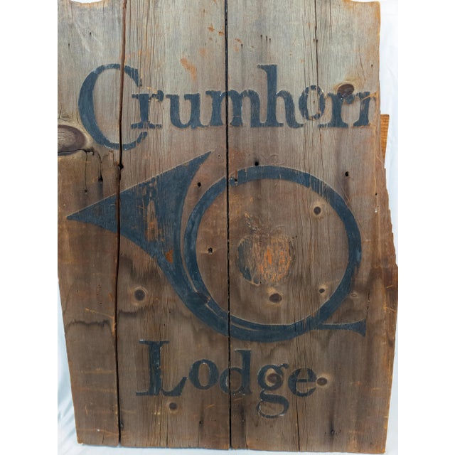 Late 19th Century Primitive Rustic Crumhorn Lodge Sign For Sale In New York - Image 6 of 10