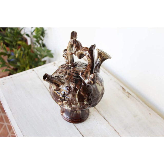 Antique Portuguese Palissy Ware Majolica Water Jug For Sale - Image 9 of 13