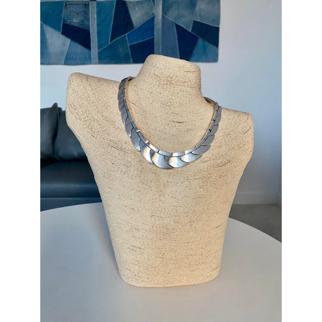 Sterling Silver Taxco Interlocking Shingle Scale Necklace (After Antonio Pineda) For Sale - Image 12 of 18