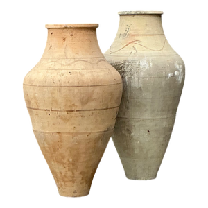 Vintage Monumental Turkish Terracotta Vessels - A Pair
