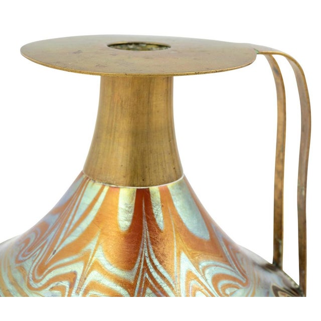 Art Noveau Austrian Colorful Candlestick in Glass from Johann Loetz Witwe, 1900s For Sale - Image 4 of 8