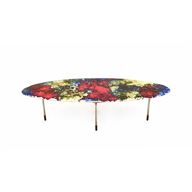 Mid-Century Modern Vintage Oval Coffee Table from Stil Keramos, 1960s For Sale - Image 3 of 13
